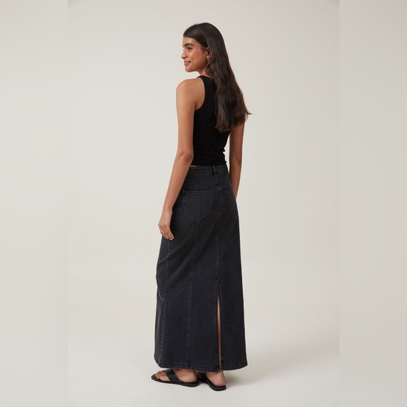 Cotton On Black Denim Maxi Skirt | Size 2 | Excellent Condition - Picture 2 of 6